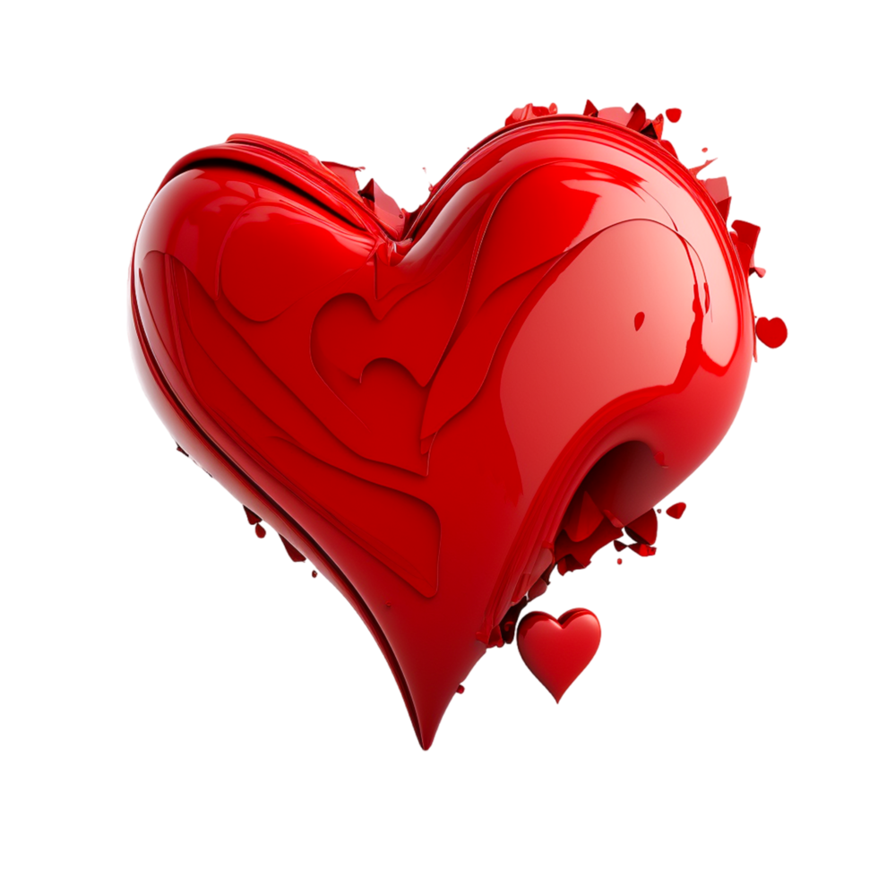 Valentines Day 3d Stereo Love Red Heart. png