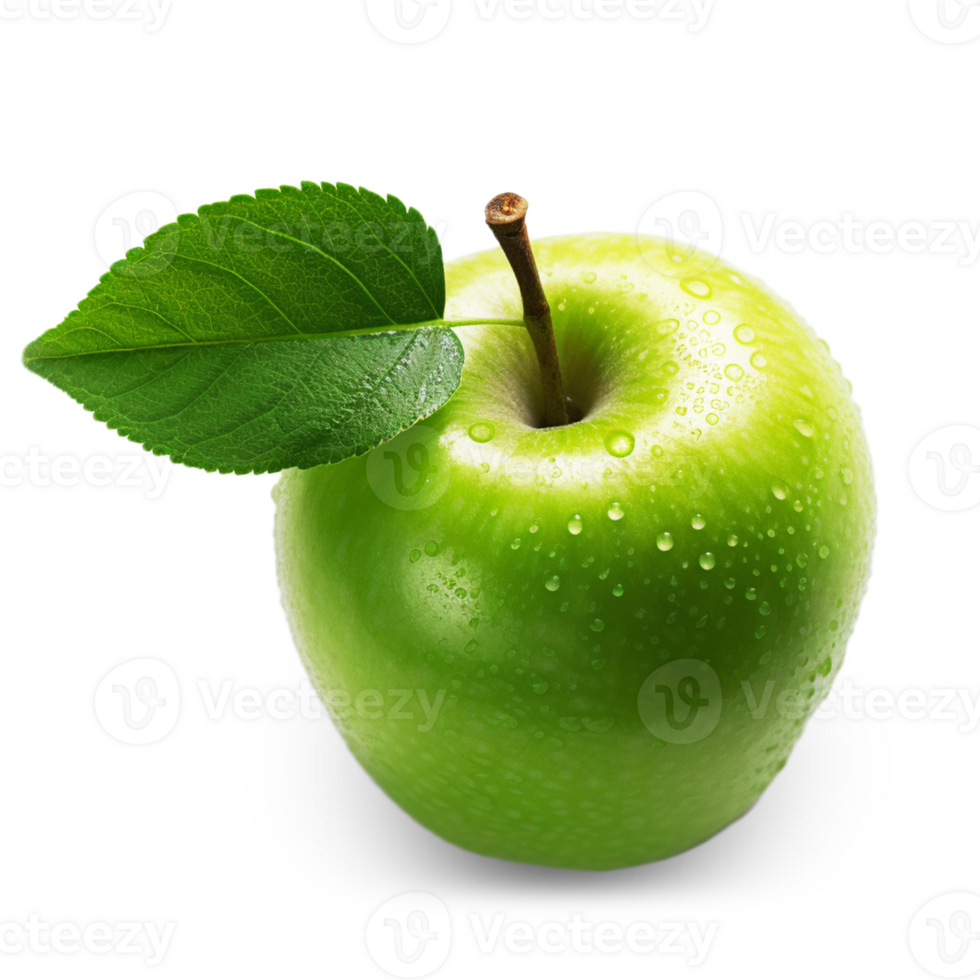 Apple isolated green apple on Transparent Background with full depth of field Apple PNG