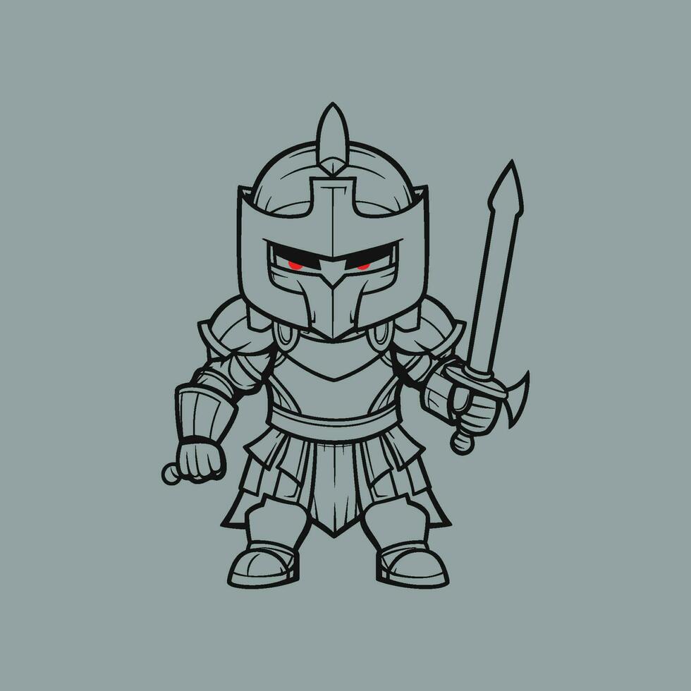 Knight line icon sign vector