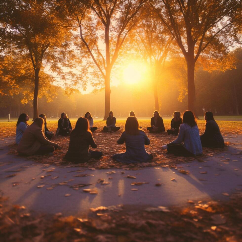 photo of Engaging in a gratitude circle