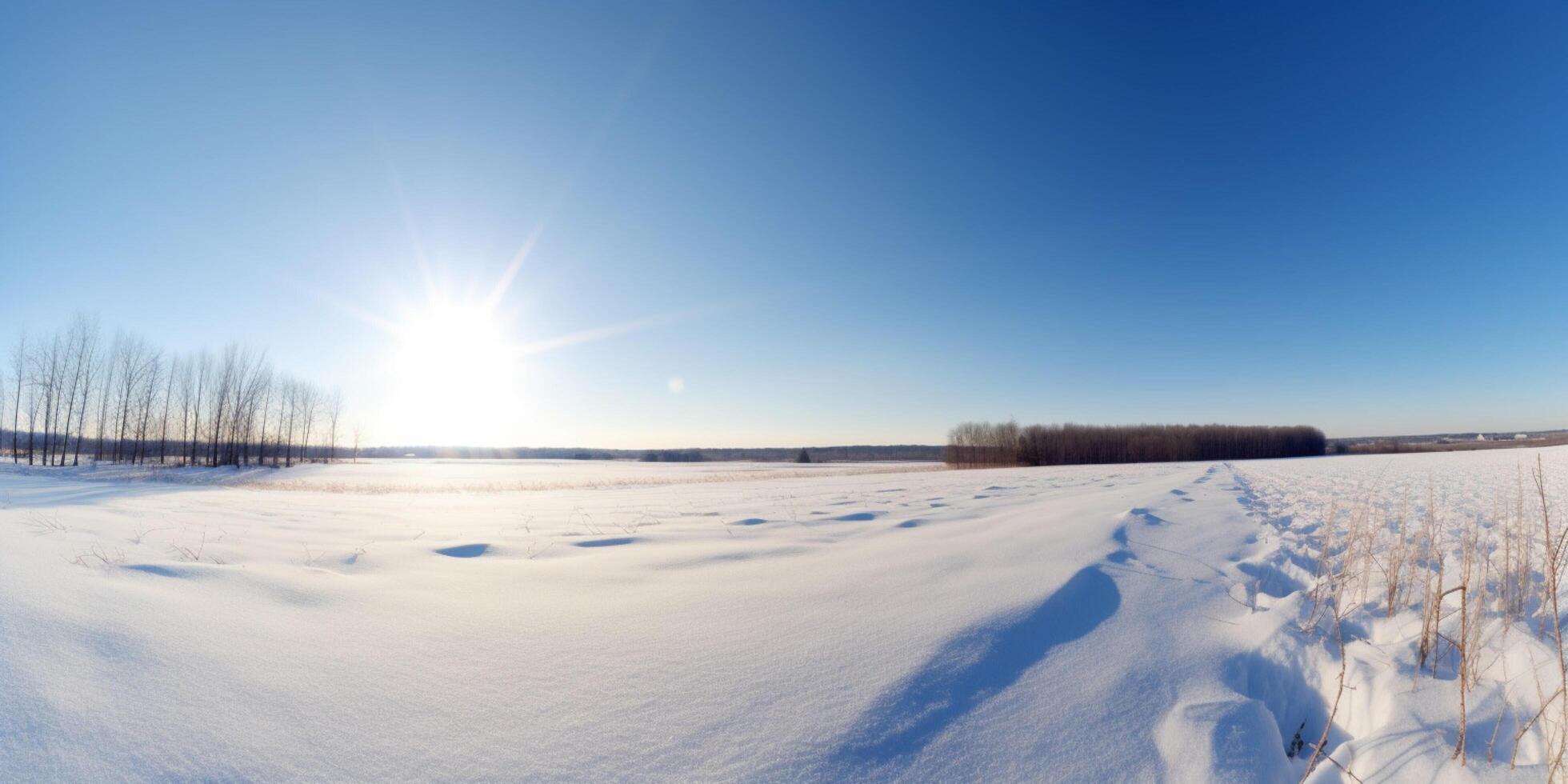 Snow covered landscapes and mountains in background photo