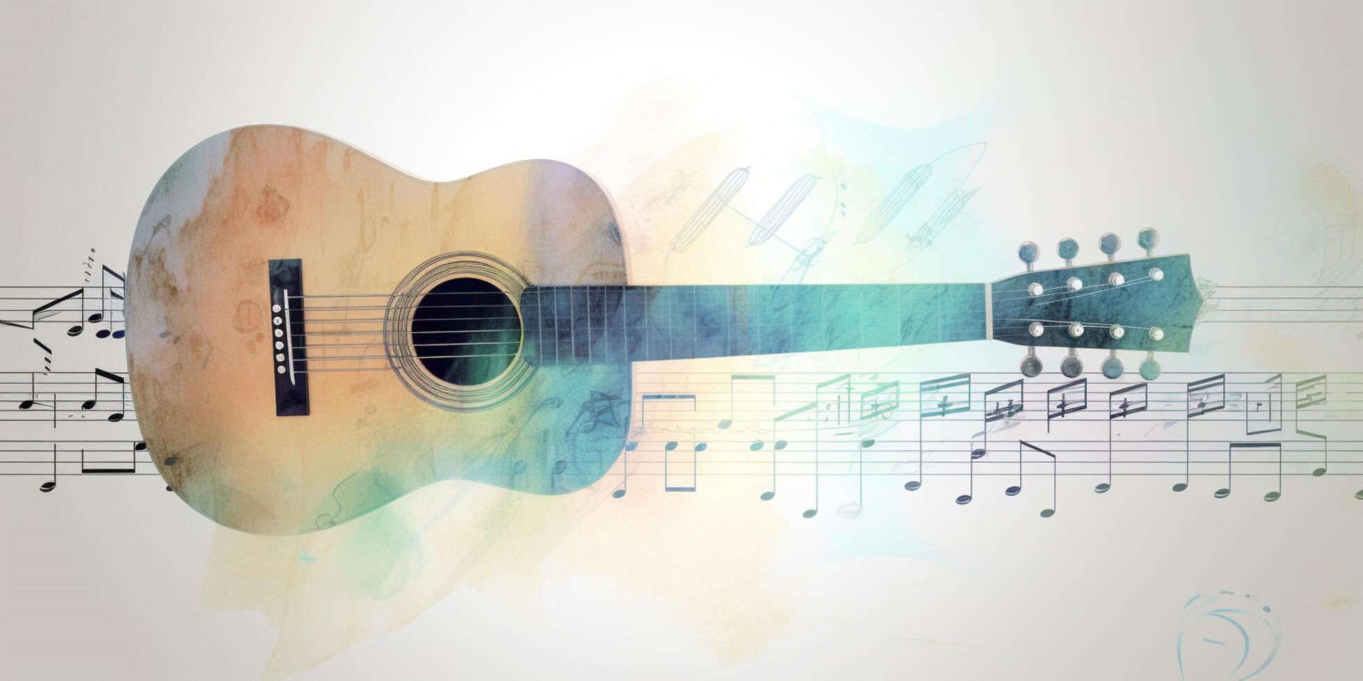 Artistic depiciation of guitar photo