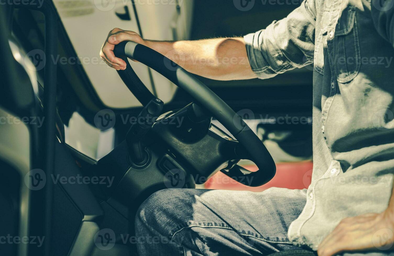 Truck Driver Behind the Wheel photo