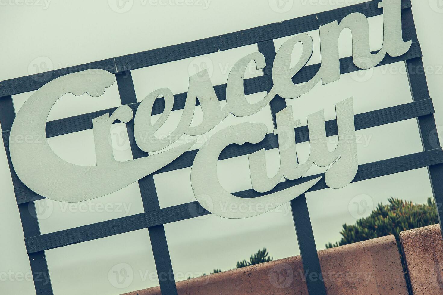 Crescent City Welcome Sign Closeup photo