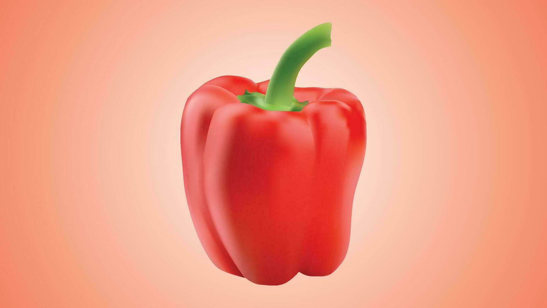 red paprika vegetable realistic vector