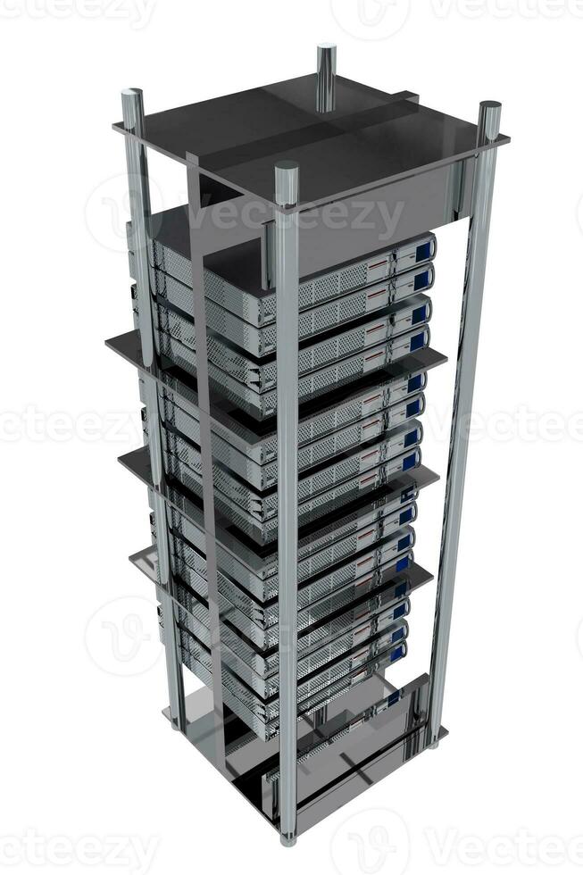 Computer server on white background photo