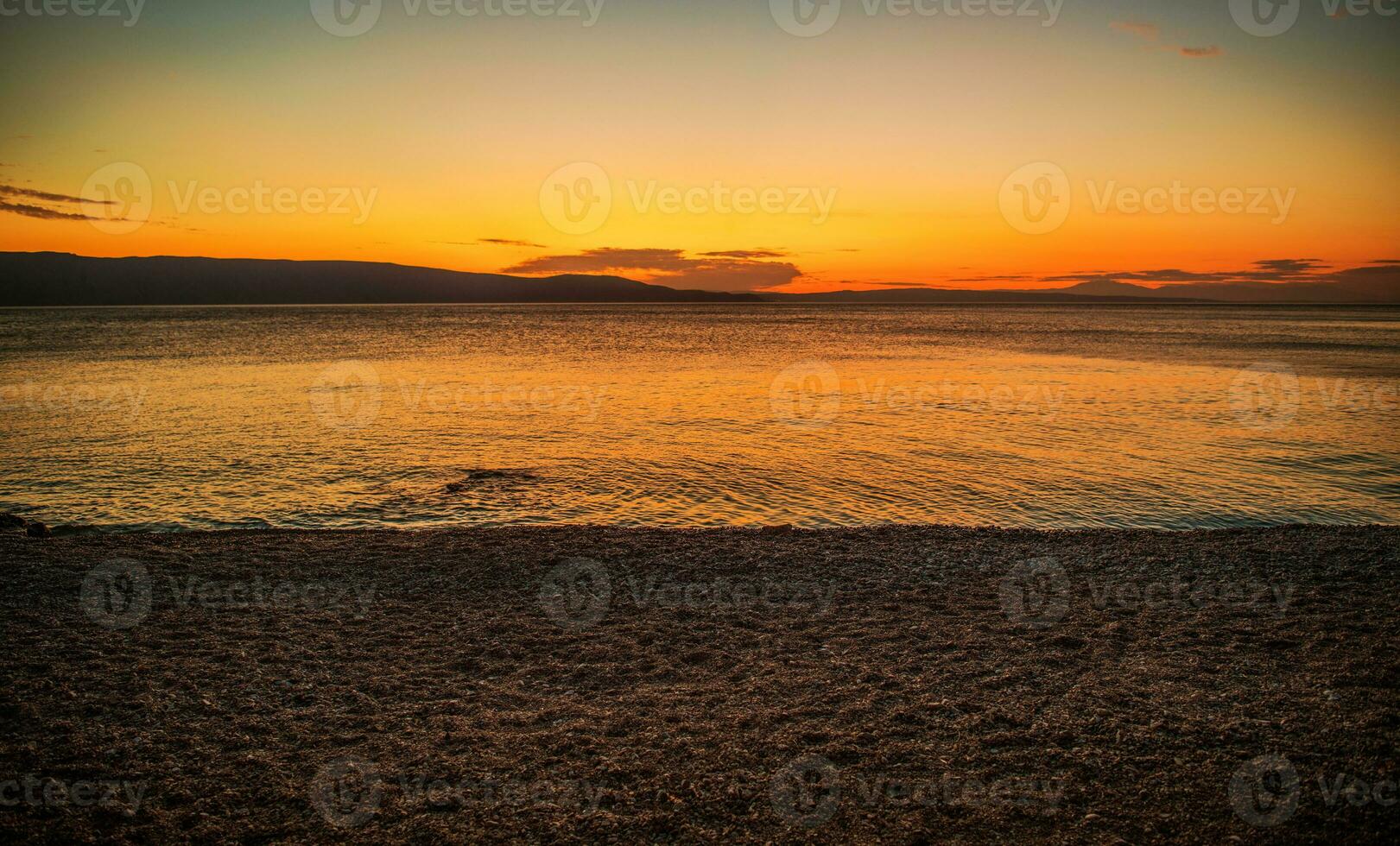 Coast of Mediterranean Sea Scenic Sunset photo