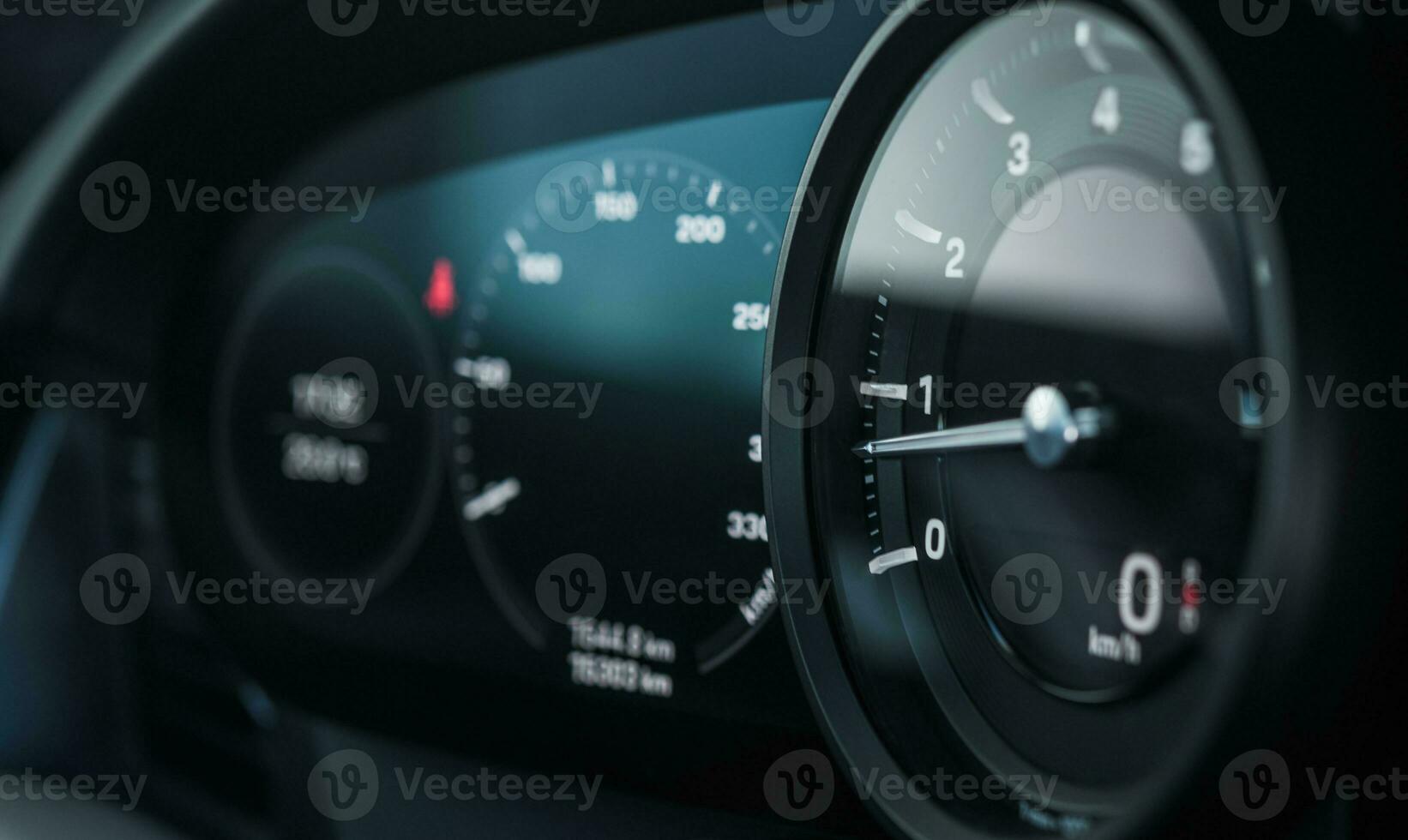Rev Counter Tachometer Instrument in Modern Car photo