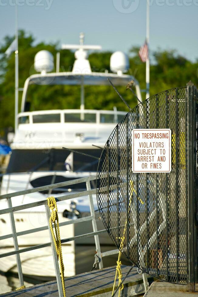 Pier view No Trespassing photo