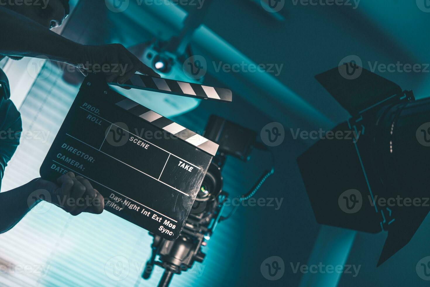 Movie Clapper Board in Action photo