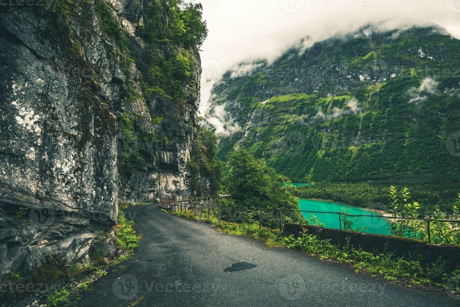 Narrow Scenic Road in Norway photo