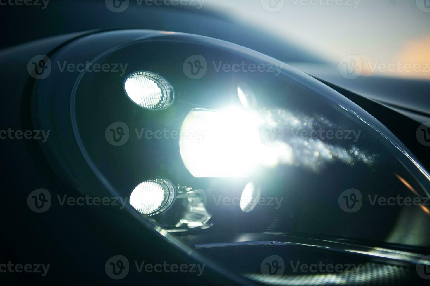 Front LED Headlight Of Vehicle. photo
