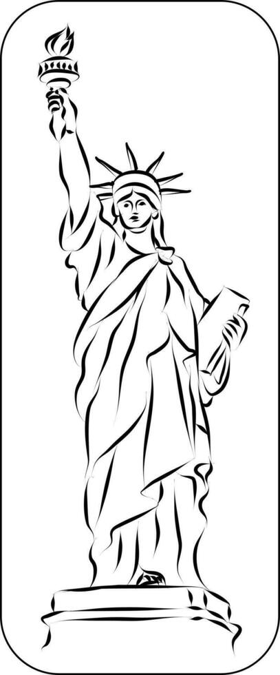 estatua de libertad arte lineal vector