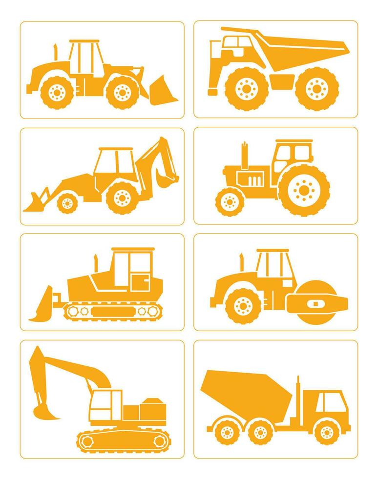 constructions trucks set vector