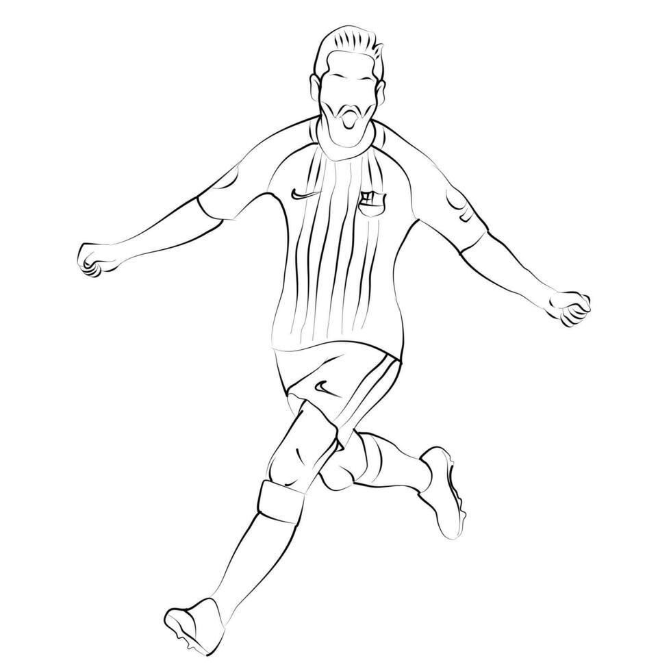 messi arte lineal vector