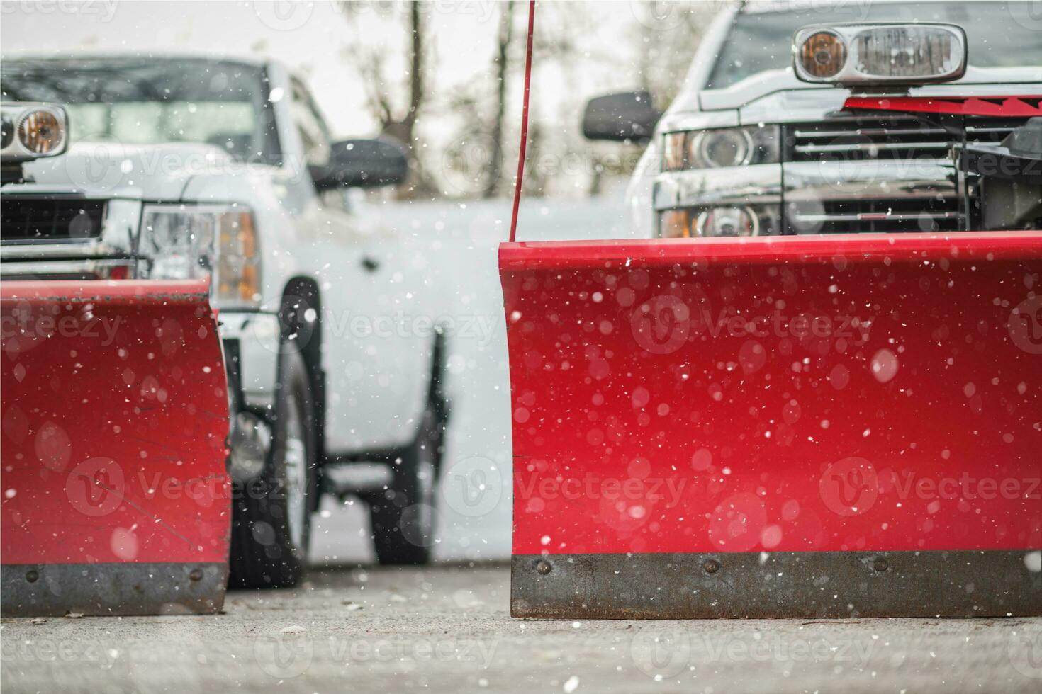 Winter Weather Ready Snow Plow Pickup Trucks photo