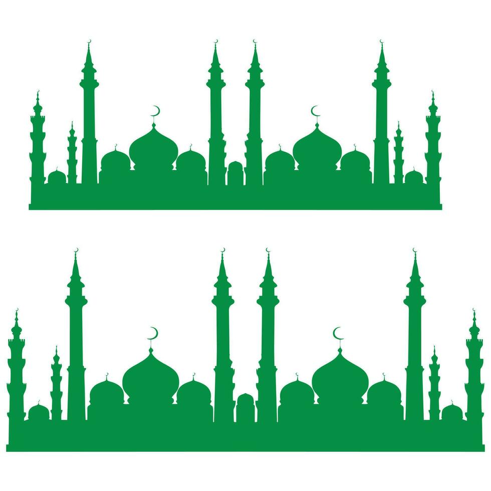 Mosque silhouette on white background. Vector illustration. Eps 10. suitable for use as religious design elements, greetings for holidays, etc