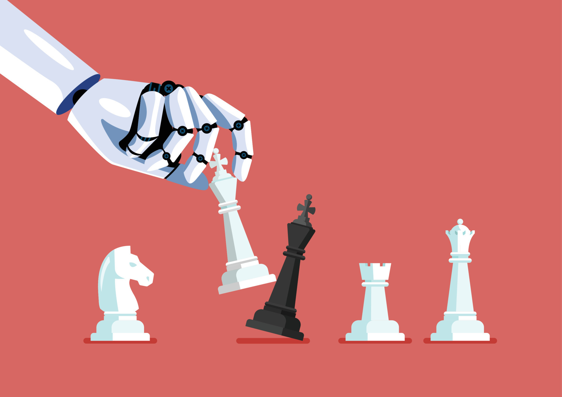 Checkmate on a white background chess black king Vector Image