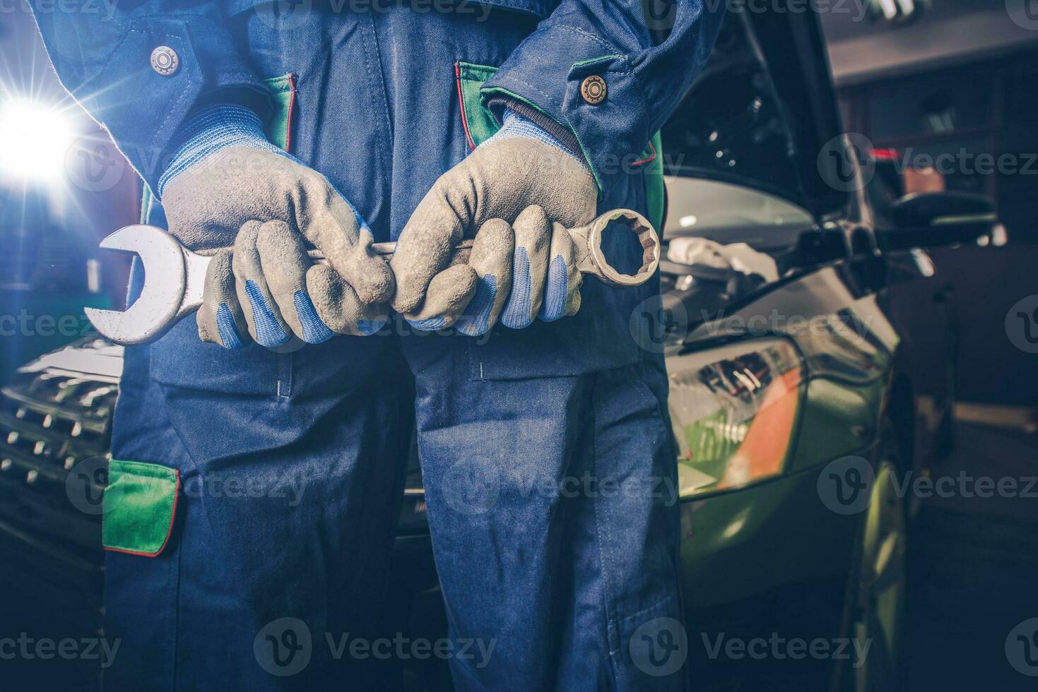 coche mecánico Listo para trabajo foto