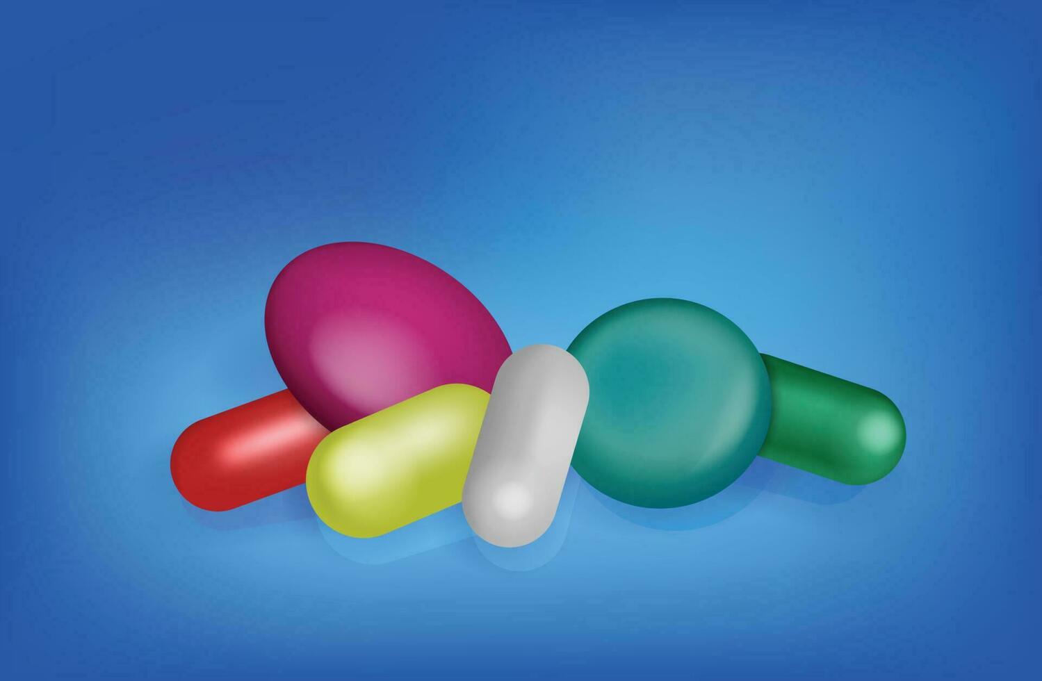 Medical drug pills and capsules pharmacy background vector