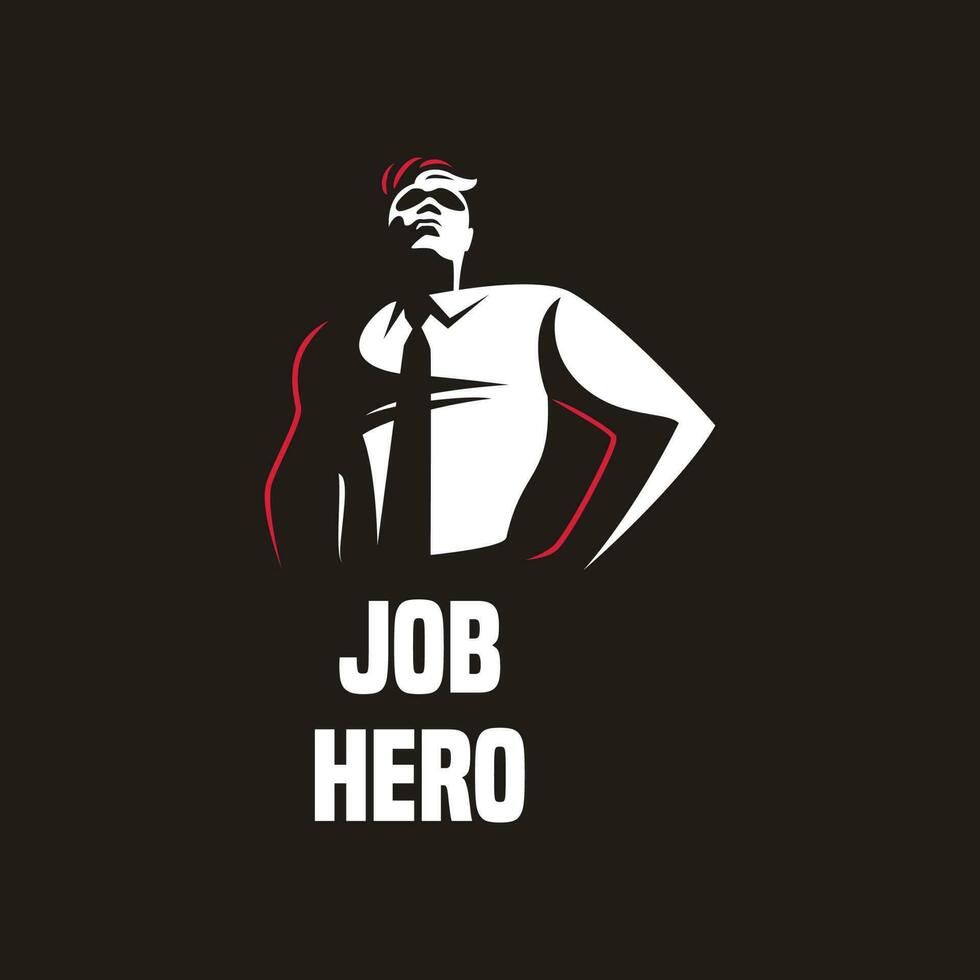 Job Hero Worker Tie Logo vector