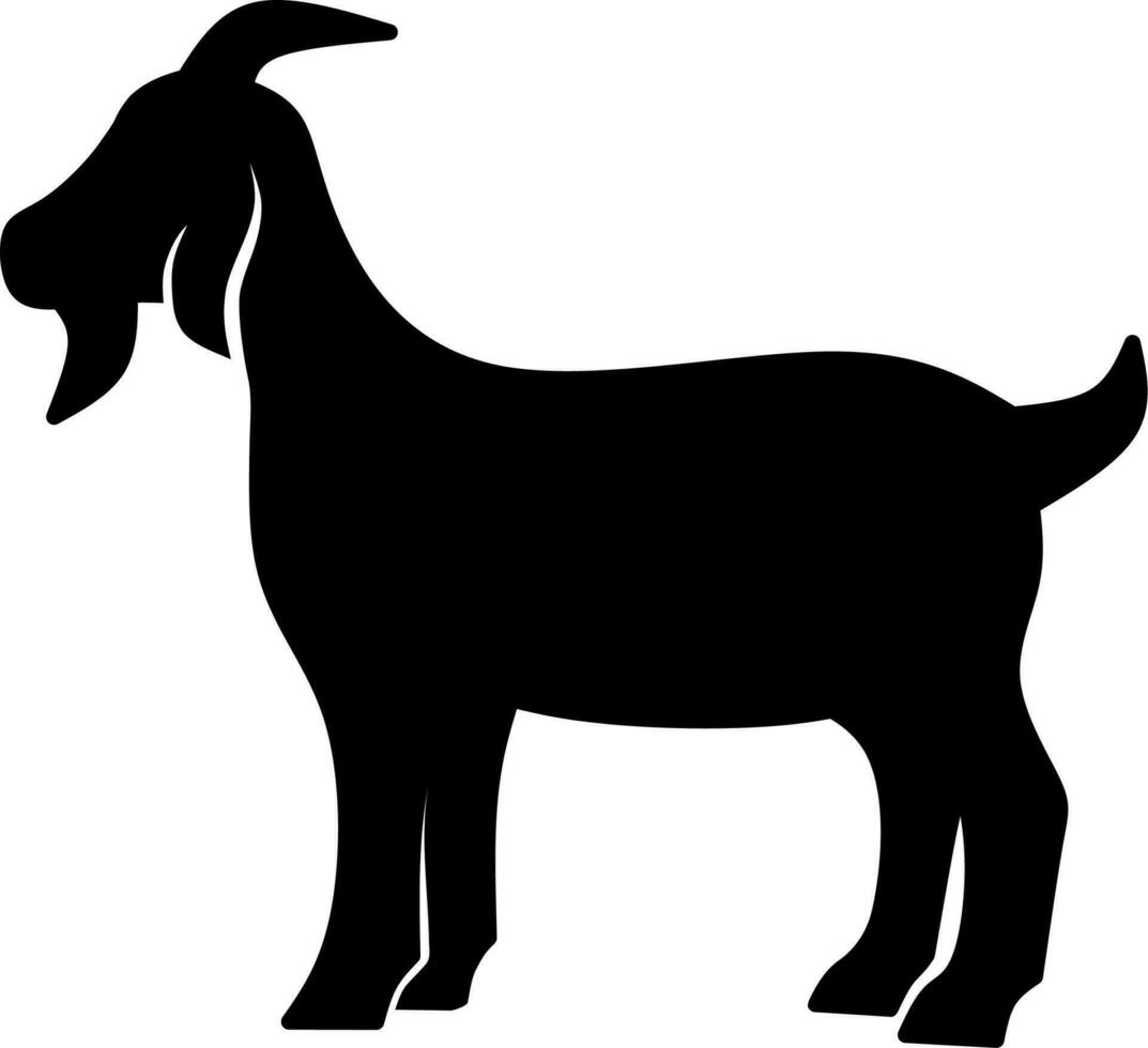 Goat icon vector illustration. Silhouette goat icon for livestock, food, animal and eid al adha event. Graphic resource for qurban design in islam and muslim culture