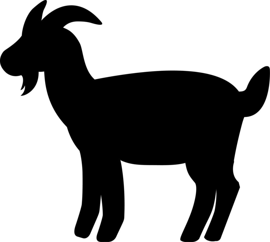 Goat icon vector illustration. Silhouette goat icon for livestock, food, animal and eid al adha event. Graphic resource for qurban design in islam and muslim culture