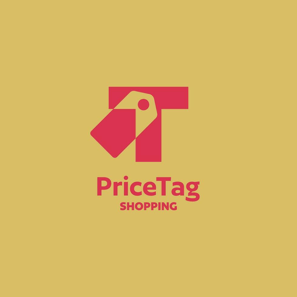 Alphabet T Price Tag Logo vector