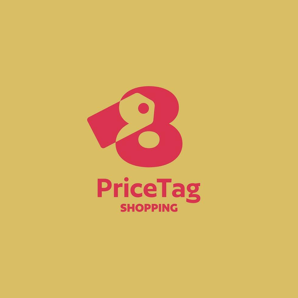 Number 8 Price Tag Logo vector