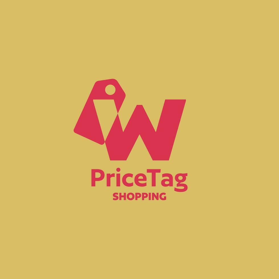 Alphabet W Price Tag Logo vector