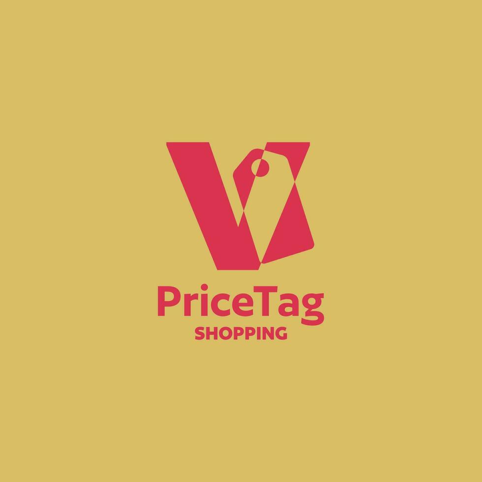 Alphabet V Price Tag Logo vector