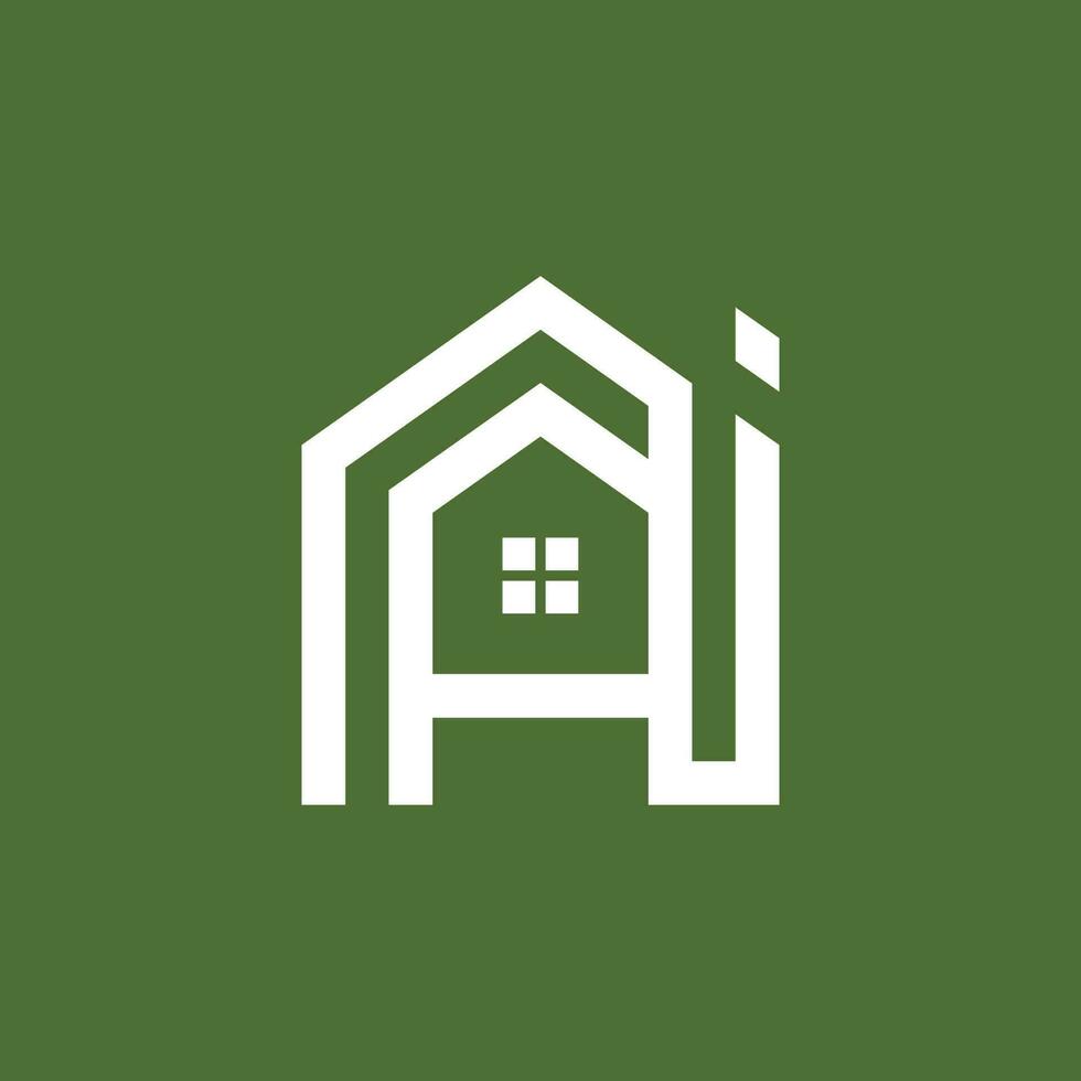 AI Home Real Estate Logo Design Vector