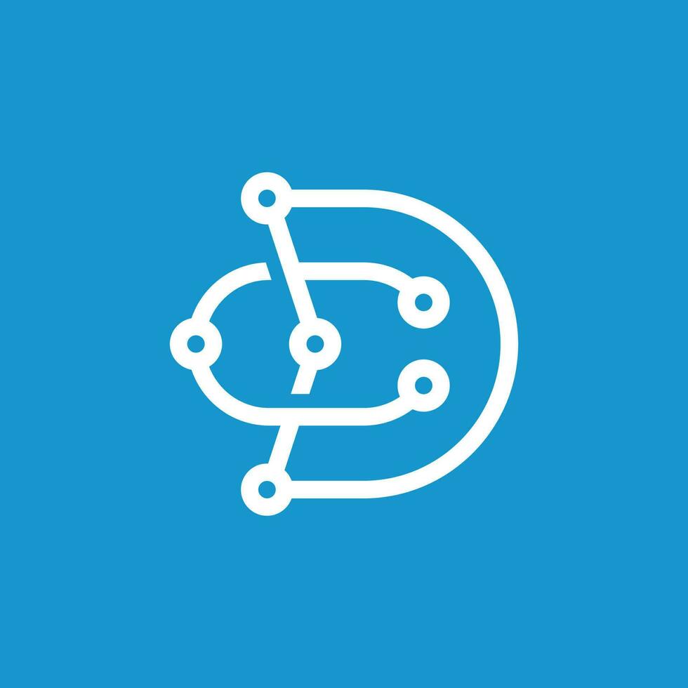 D Digital Tech Modern Creative Logo Design Vector