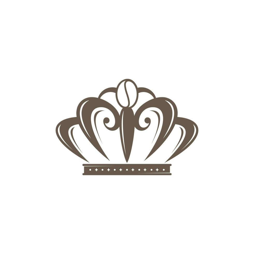 Crown Coffee Logo Design Vector