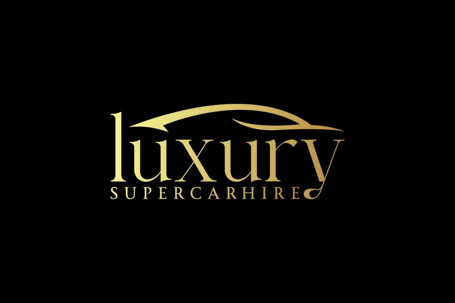 luxury supercar gold logo design template element vector , suistable for business of buying and selling luxury cars