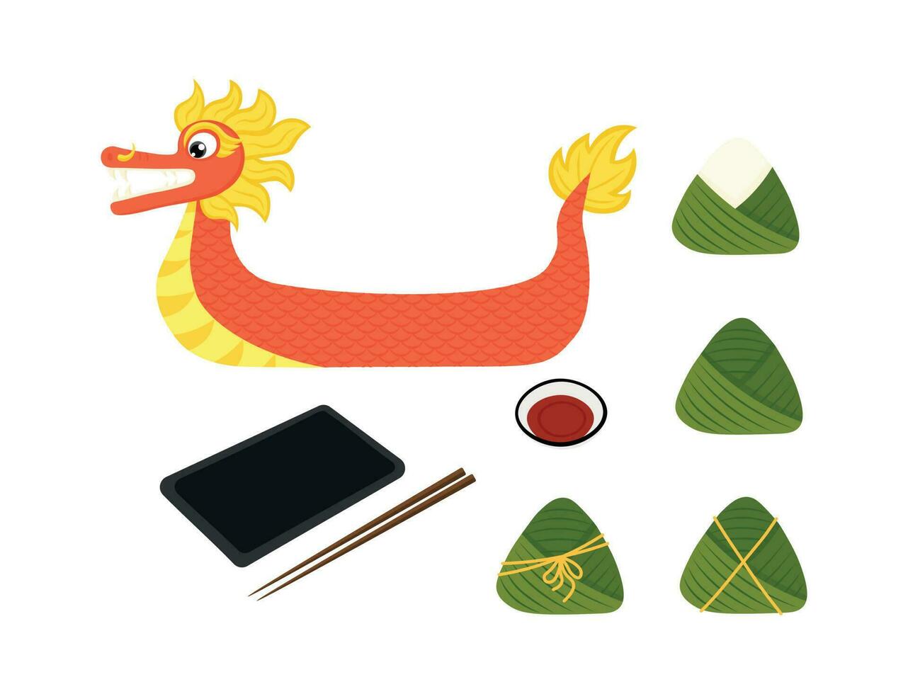 Dragon Boat Festival Set vector