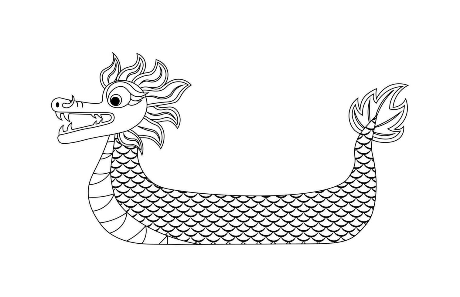 Dragon boat coloring book vector