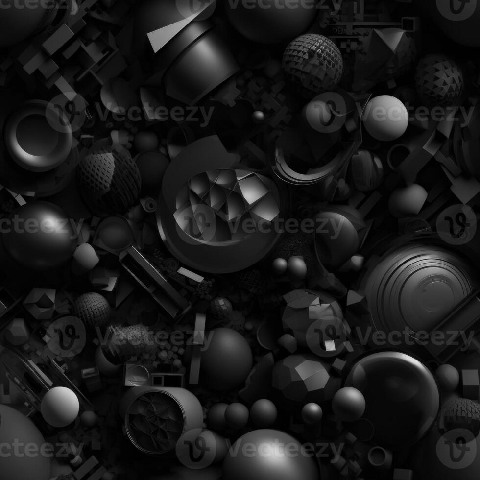 Dark black Geometric grid background created with technology photo