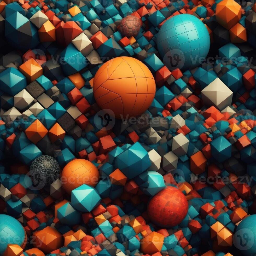 Colorful seamless geometric pattern created with technology photo