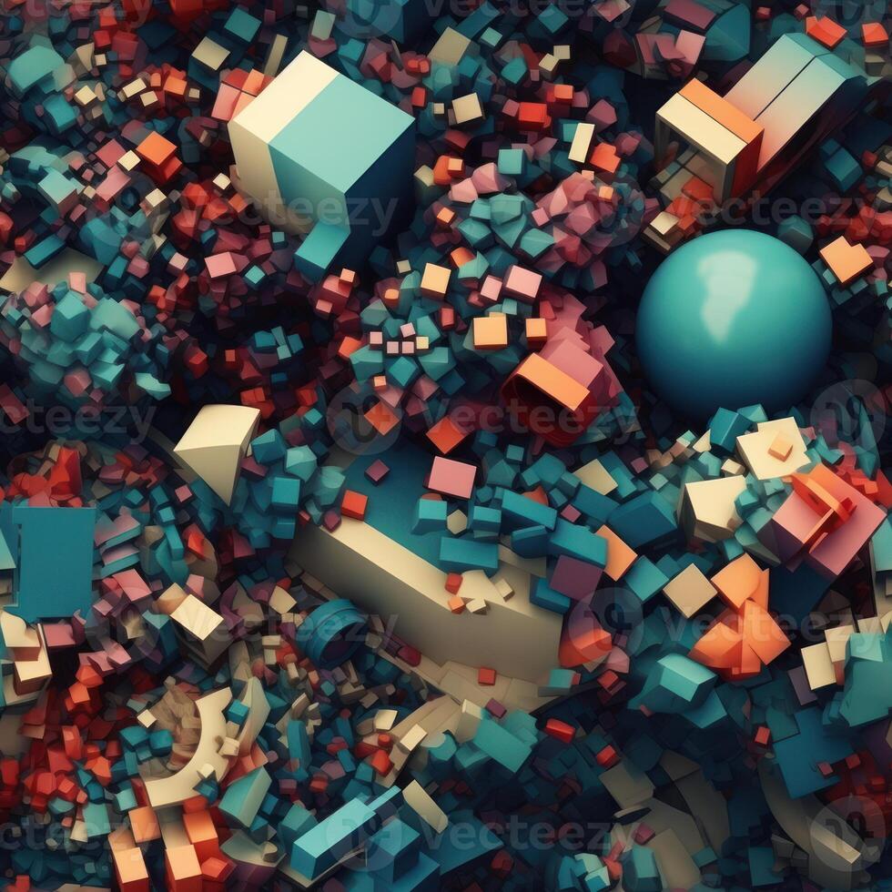 Colorful seamless geometric pattern created with technology photo
