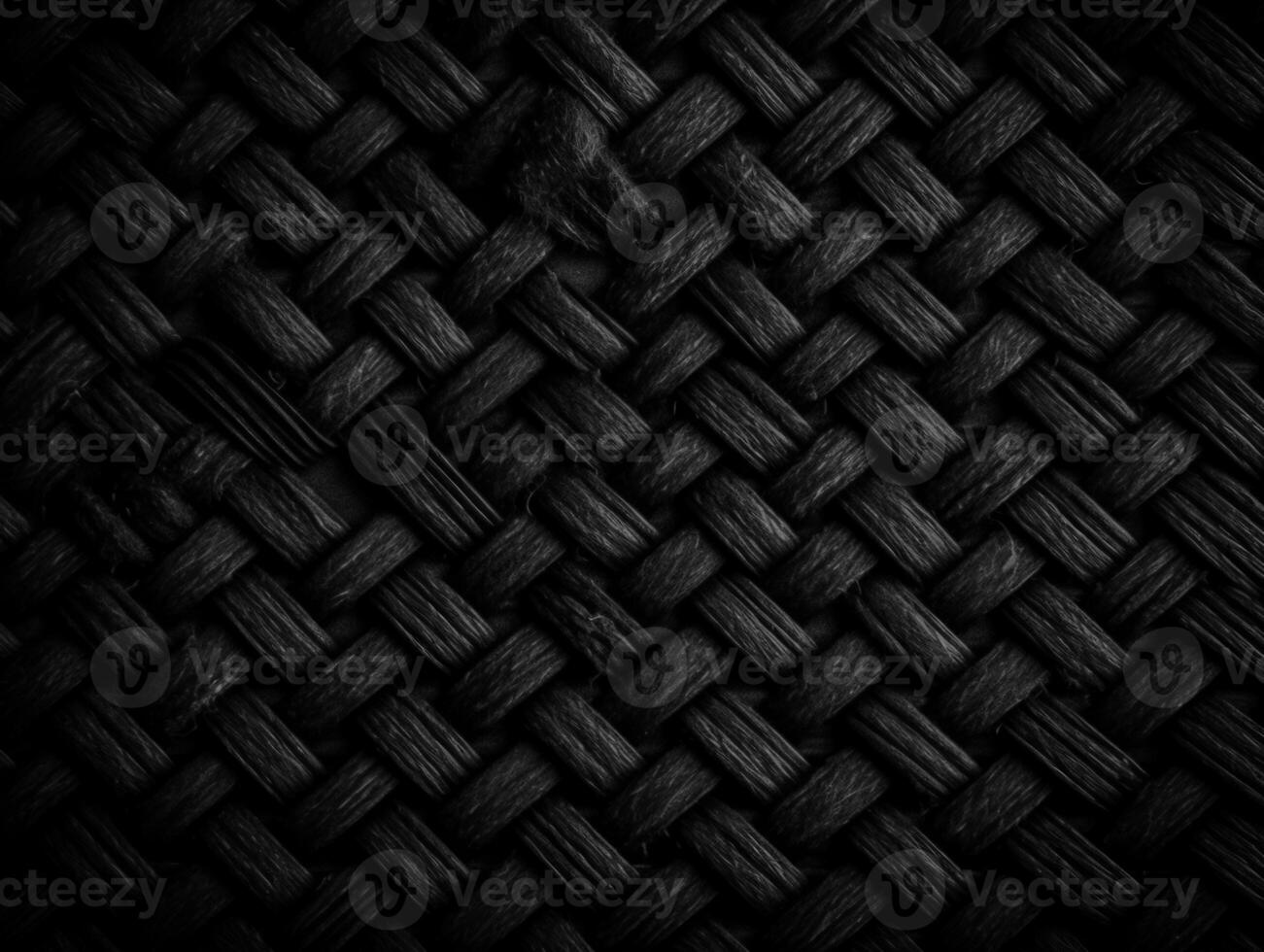 Dark black Abstract woven mat texture. Wickerwork background created with technology photo