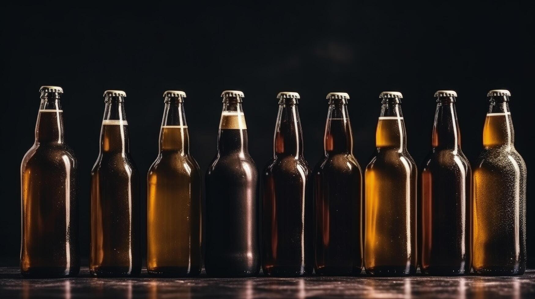 Glass bottles of beers. Illustration photo