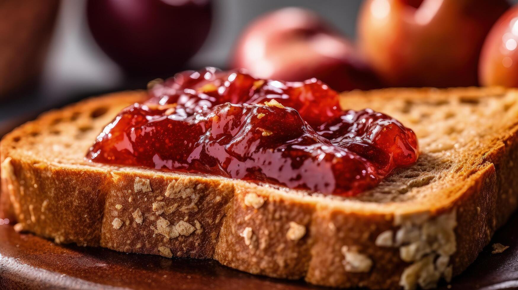 Toast with fresh plum jam Illustration photo