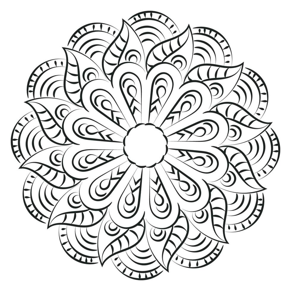 vector resumen mandala modelo. mandala retro mano dibujado para impresión o utilizar como póster, tarjeta, volantes, pegatina o tatuaje