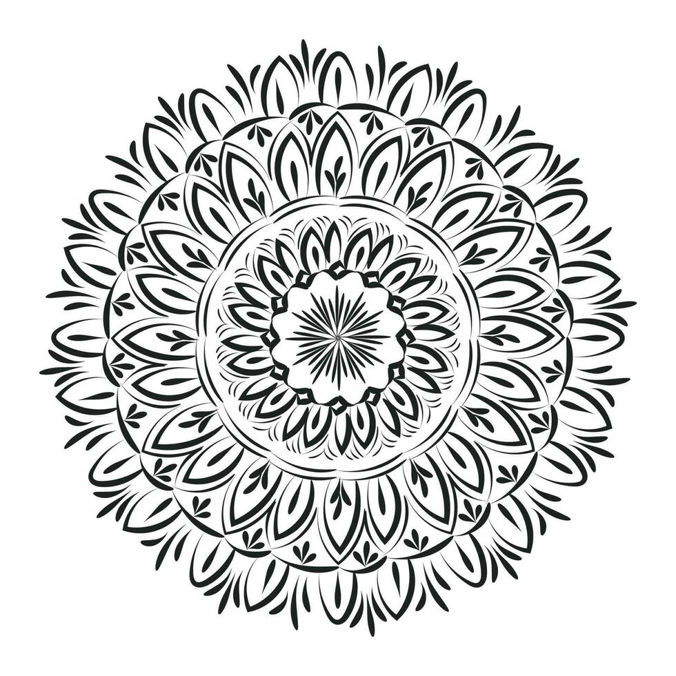 Vector Abstract Mandala Pattern. Mandala Retro hand drawn for print or use as poster, card, flyer, sticker or tattoo