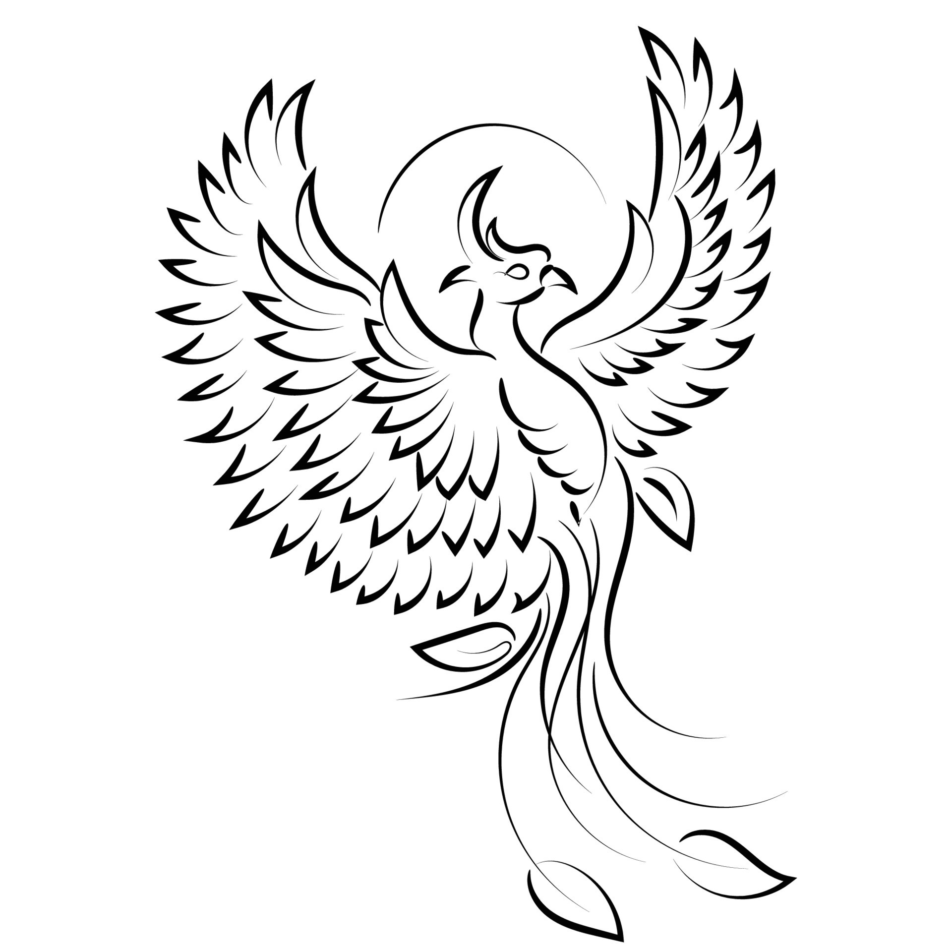 Phoenix tattoo black and white by TattooHappy on DeviantArt