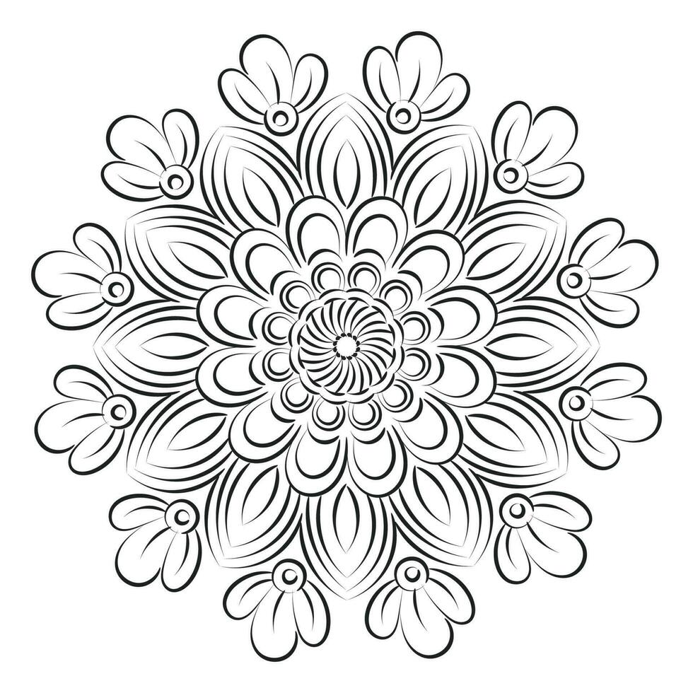 Vector Abstract Mandala Pattern. Mandala Retro hand drawn for print or use as poster, card, flyer, sticker or tattoo