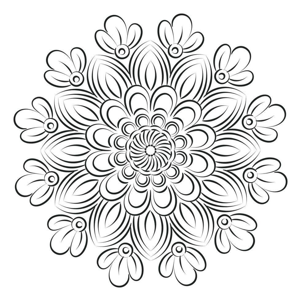 vector resumen mandala modelo. mandala retro mano dibujado para impresión o utilizar como póster, tarjeta, volantes, pegatina o tatuaje