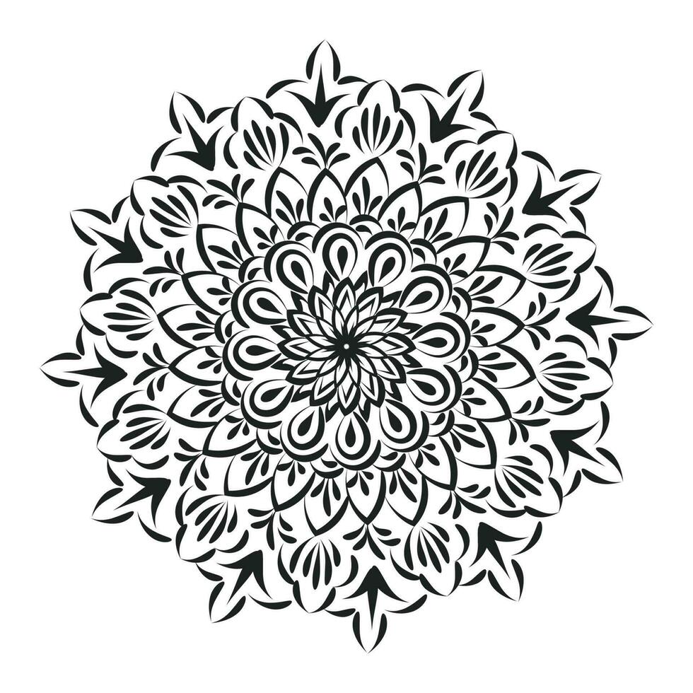 Vector Abstract Mandala Pattern. Mandala Retro hand drawn for print or use as poster, card, flyer, sticker or tattoo