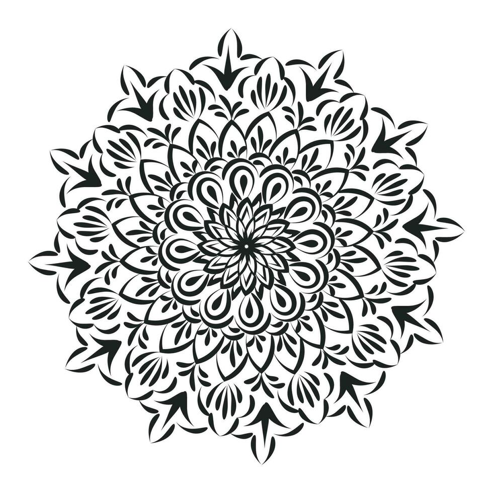 Vector Abstract Mandala Pattern. Mandala Retro hand drawn for print or use as poster, card, flyer, sticker or tattoo